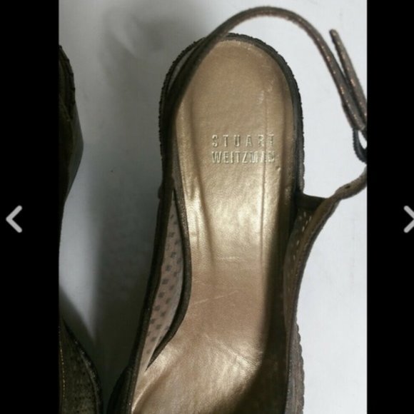 Stuart Weitzman Size 7.5 N Wedge Slingback Sandals - Picture 5 of 8